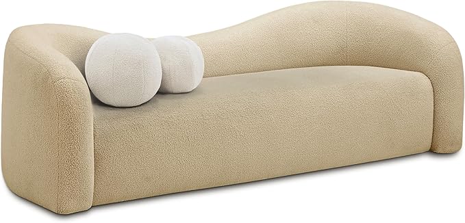 Contemporary Sofa with Soft Black Faux Shearling