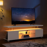 LED TV Stand White TV Stands for Living Room Modern TV Stand with Storage