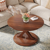 31.5-Inch Round Coffee Table, Mid-Century Modern Coffee Table for Living Room,