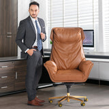 Austin Genuine Leather Office Chair,Upholstered Executive Office Chair Modern Reclining