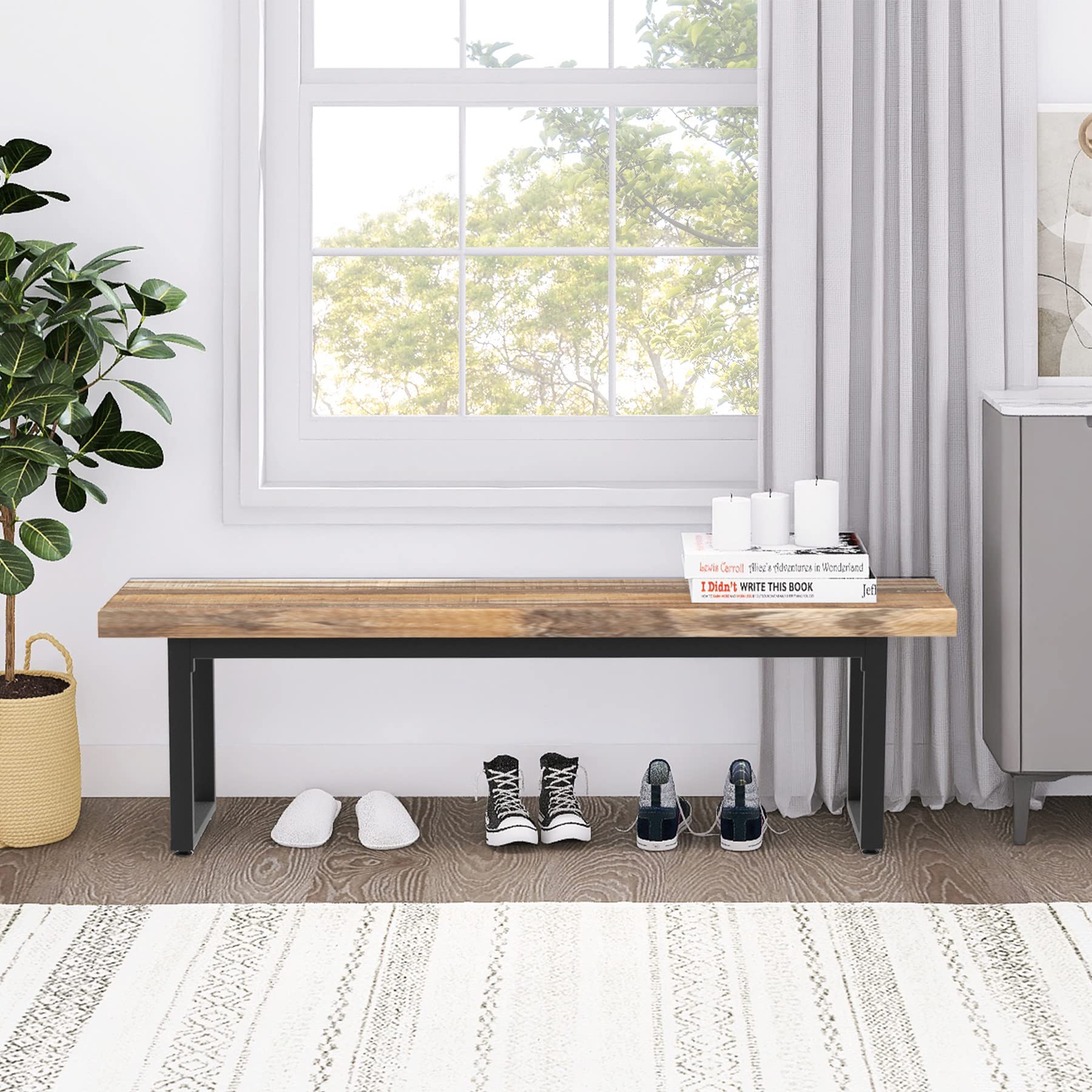 Farmhouse Indoor Kitchen Table Benches, Bed Bench