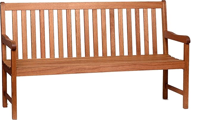 Amazonia Milano 4-Feet Patio Bench | Eucalyptus Wood | Ideal for Outdoors and Indoors
