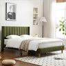 Modern Upholstered Bed Frame with Double Wingback Headboard