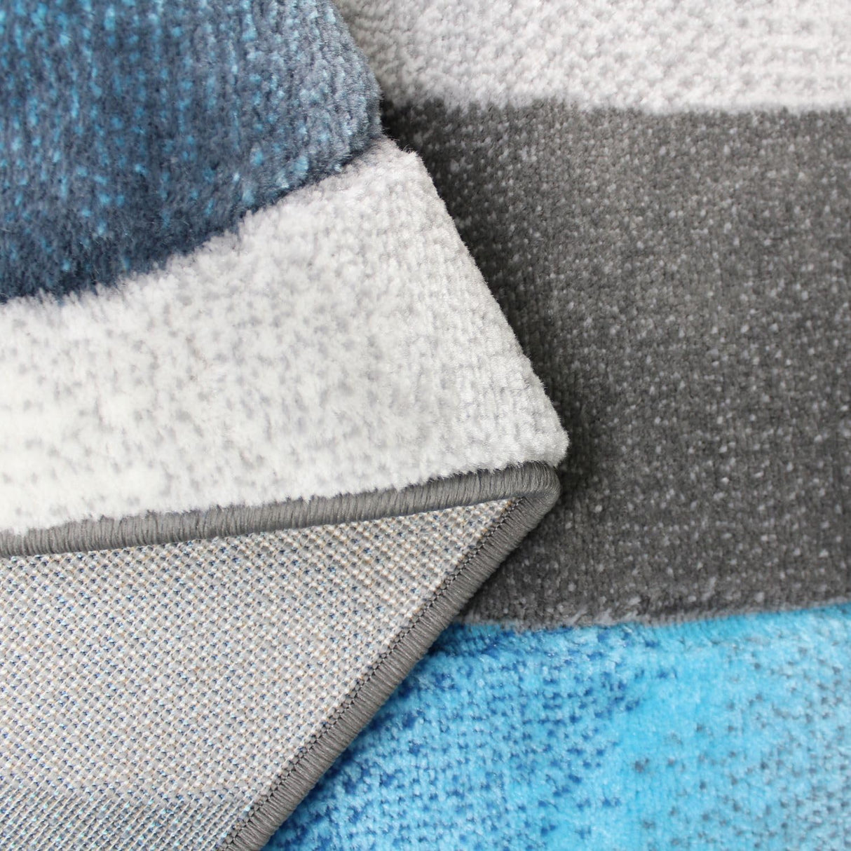 Blue Ocean Waves Area Rug 8x10 - Modern Abstract Swirl Design