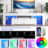 LED TV White Stand for 55/60/65inch TV,Modern Entertainment Center with 2 Storage