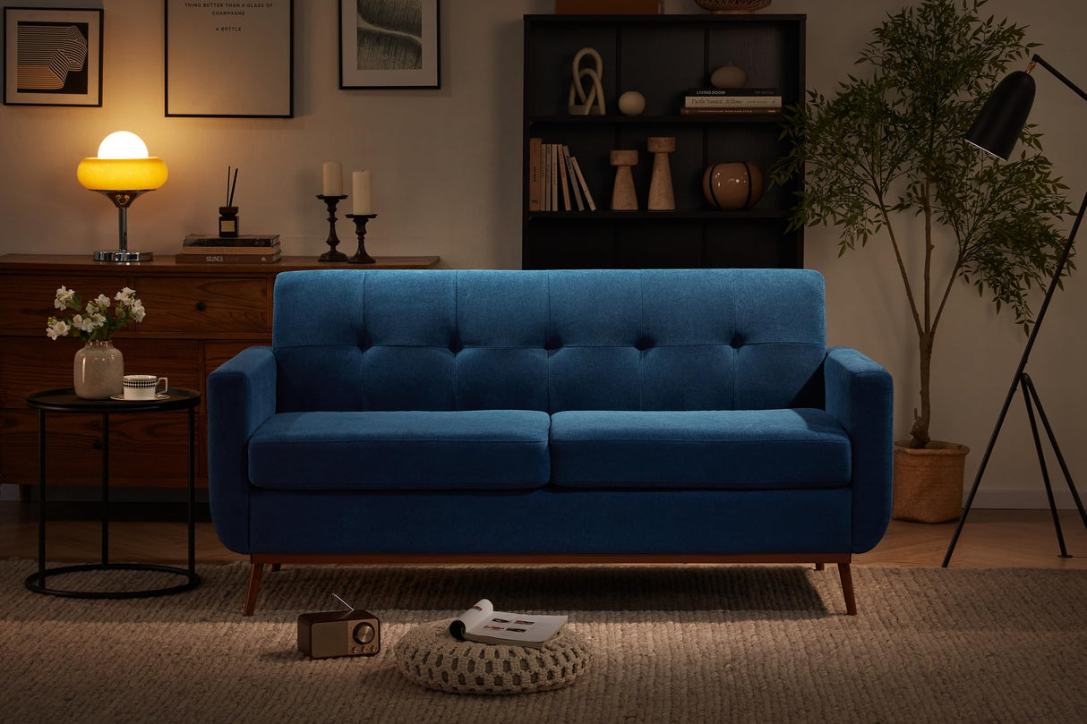 65" W Loveseat Sofa, Mid Century Modern Love Seat Couches