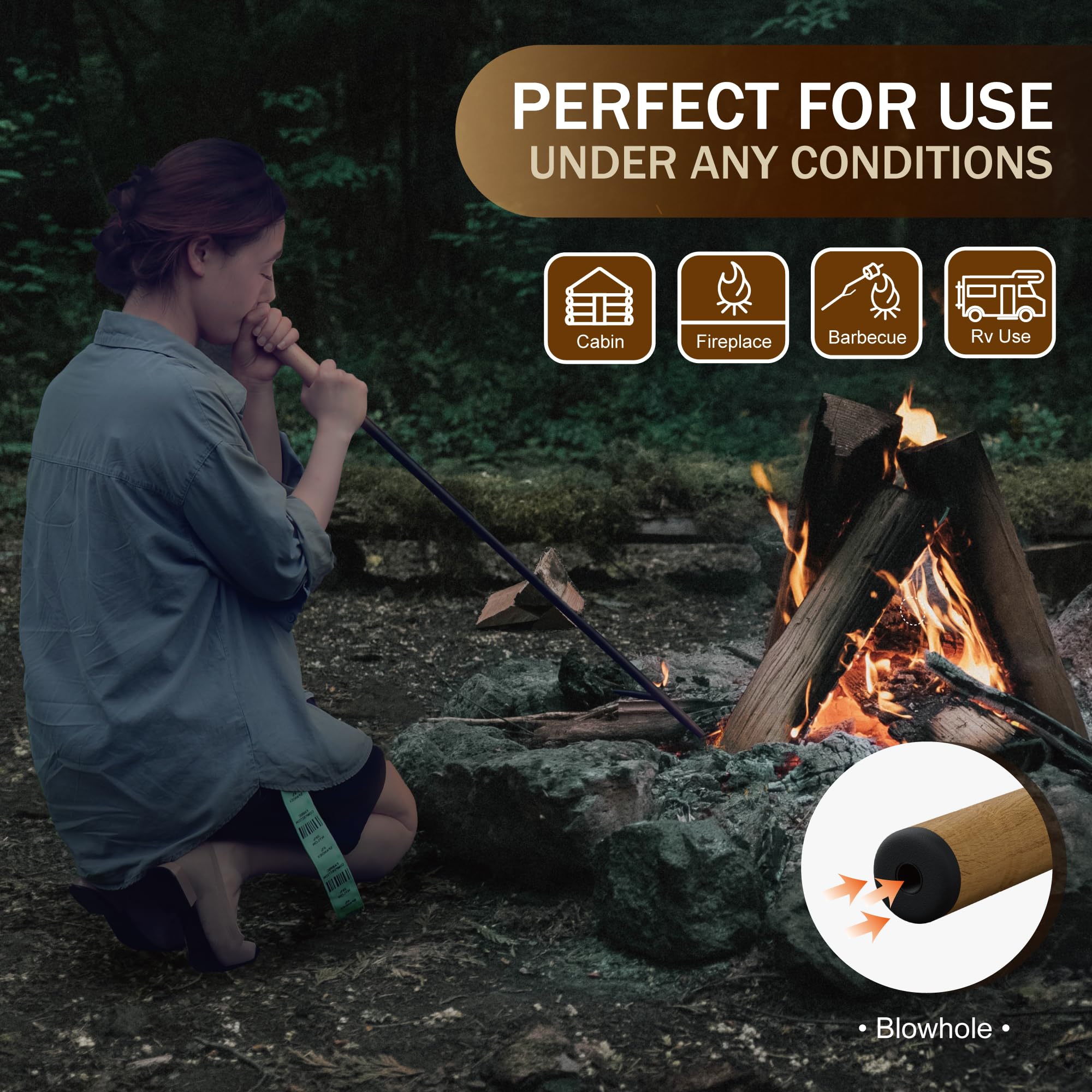 Heavy Duty Fire Tong and Fire Poker Set with Wood Insulation Handle Fireplace