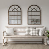 Grid Mirror 30x47 Wood Cathedral Window Pane Mirror - Arched Window Mirror