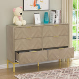 6-Drawer Double Dresser for Bedroom Large Nightstand