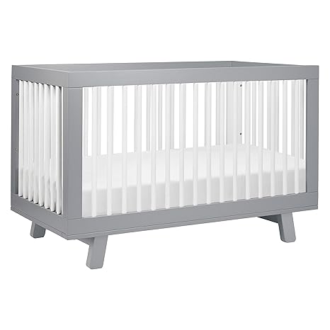 Hudson 3-in-1 Convertible Crib with Toddler Bed Conversion Kit in White,