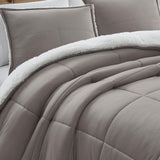 Blissful Comforter Set with 2 Pillow Shams Reversible White Comforter Plush Fluffy