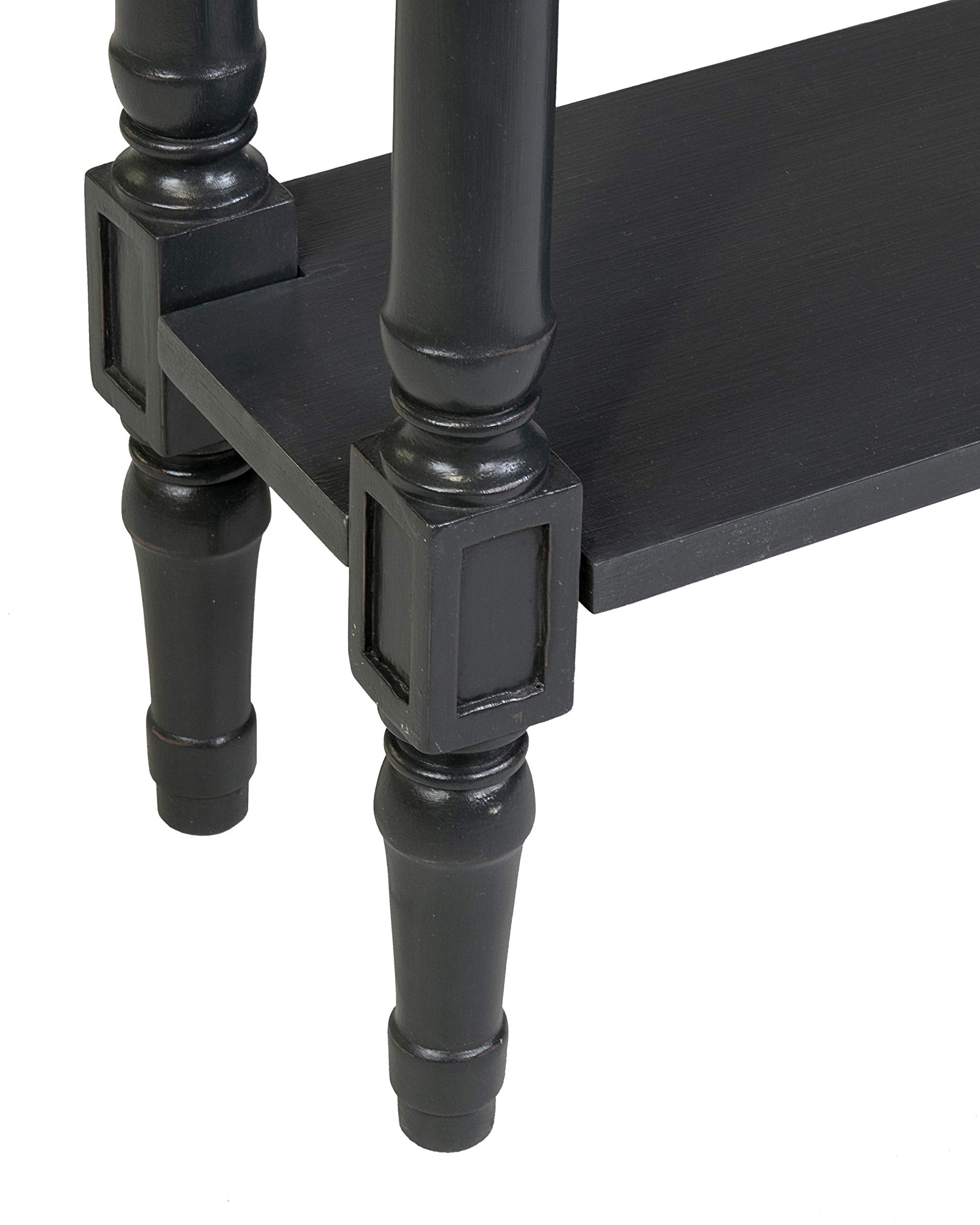 Marisol Black Console Table - 31.4" Slim Entryway Table with Drawer & Shelf