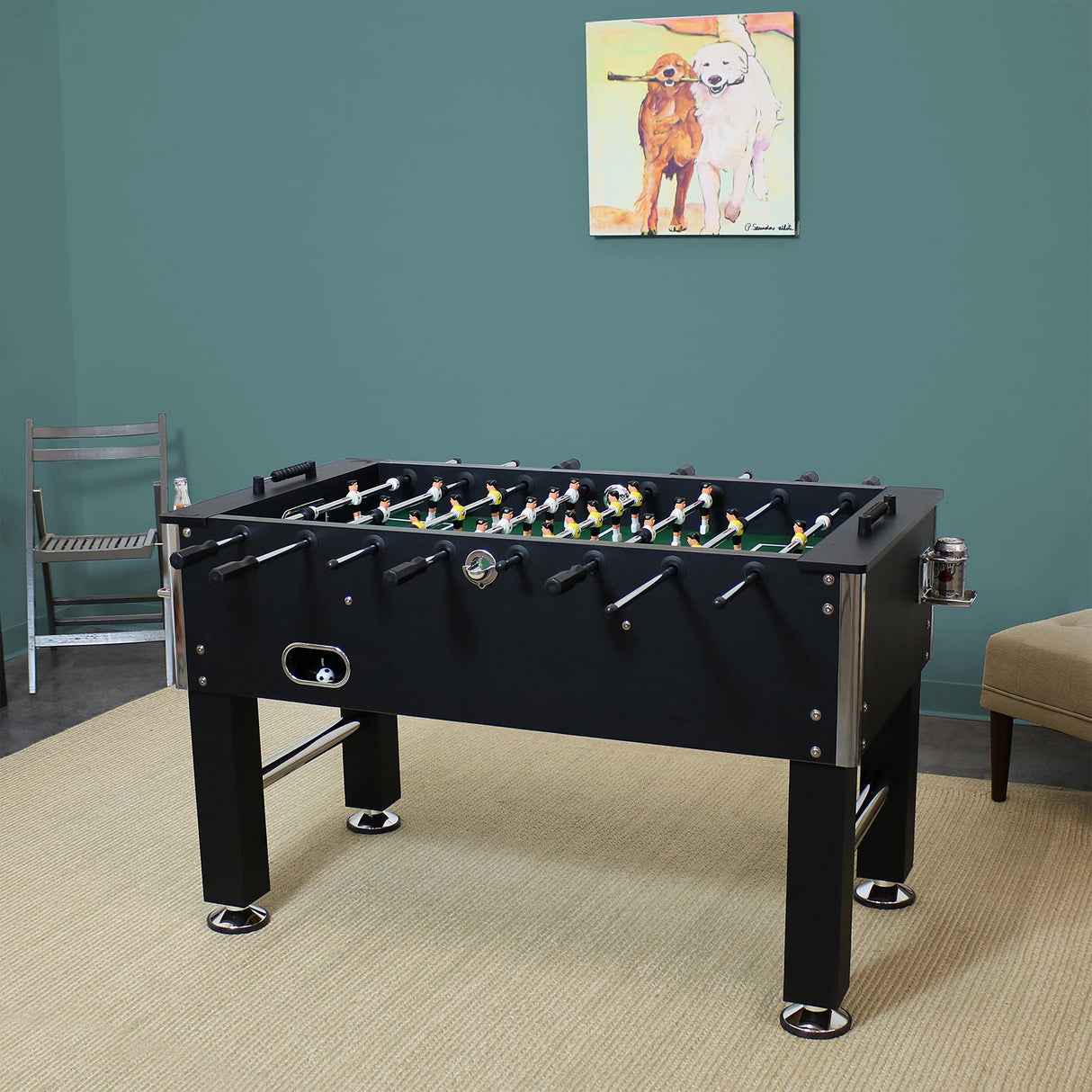 55-Inch Foosball Table Adult Size - Soccer Table with Chrome Plated Steel Rods