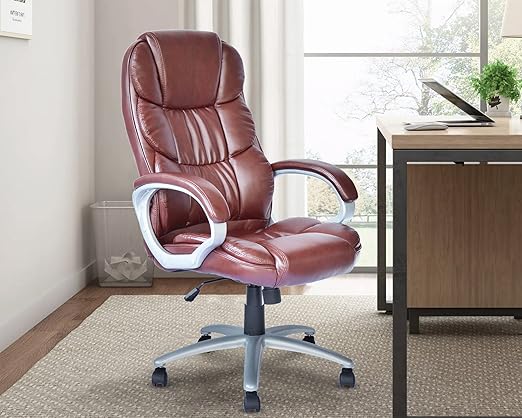 Office Chair, Height Adjustable Pu Leather Office Chair