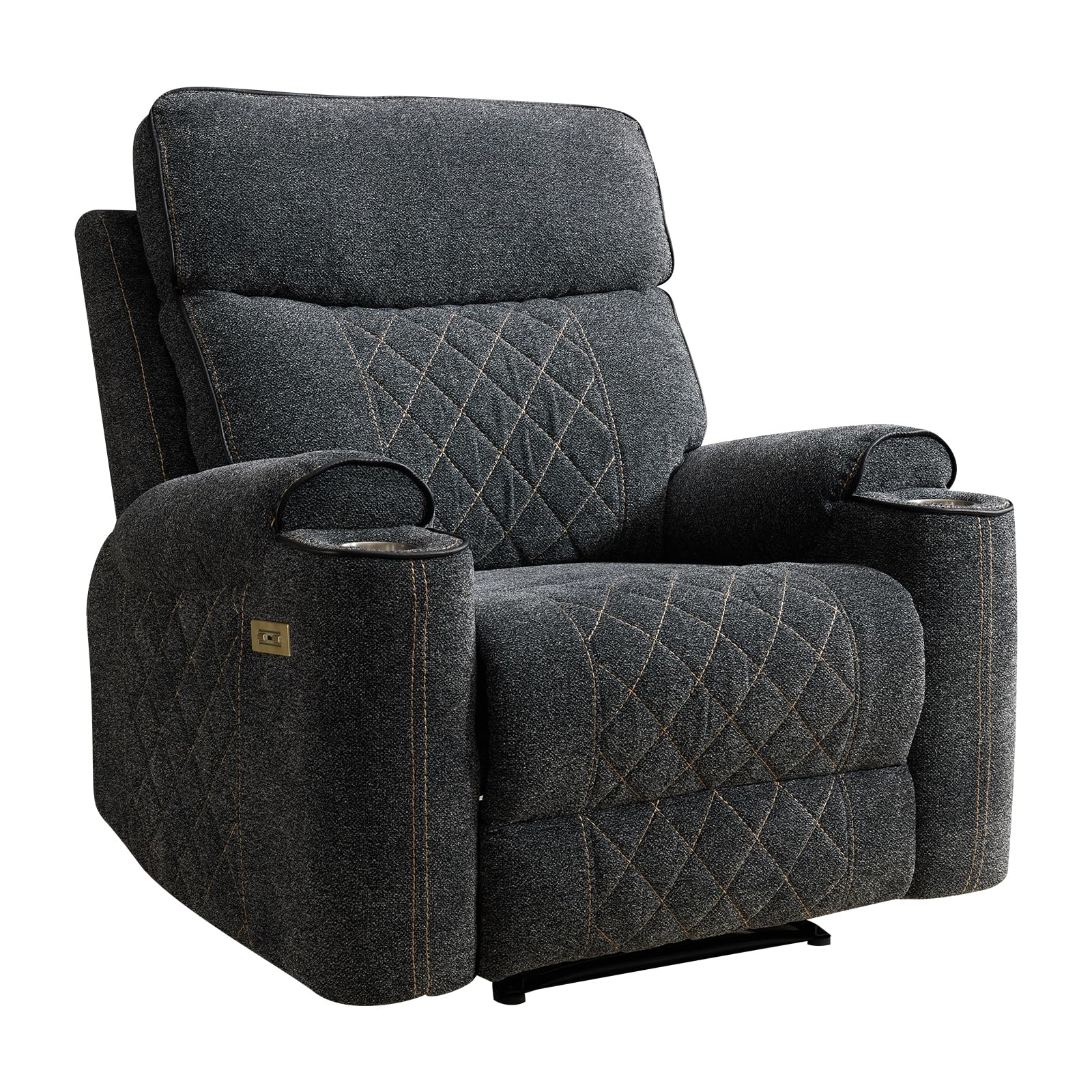 GridComfort Power Recliner Chair – USB Port, Cup Holder & Lattice Stitching