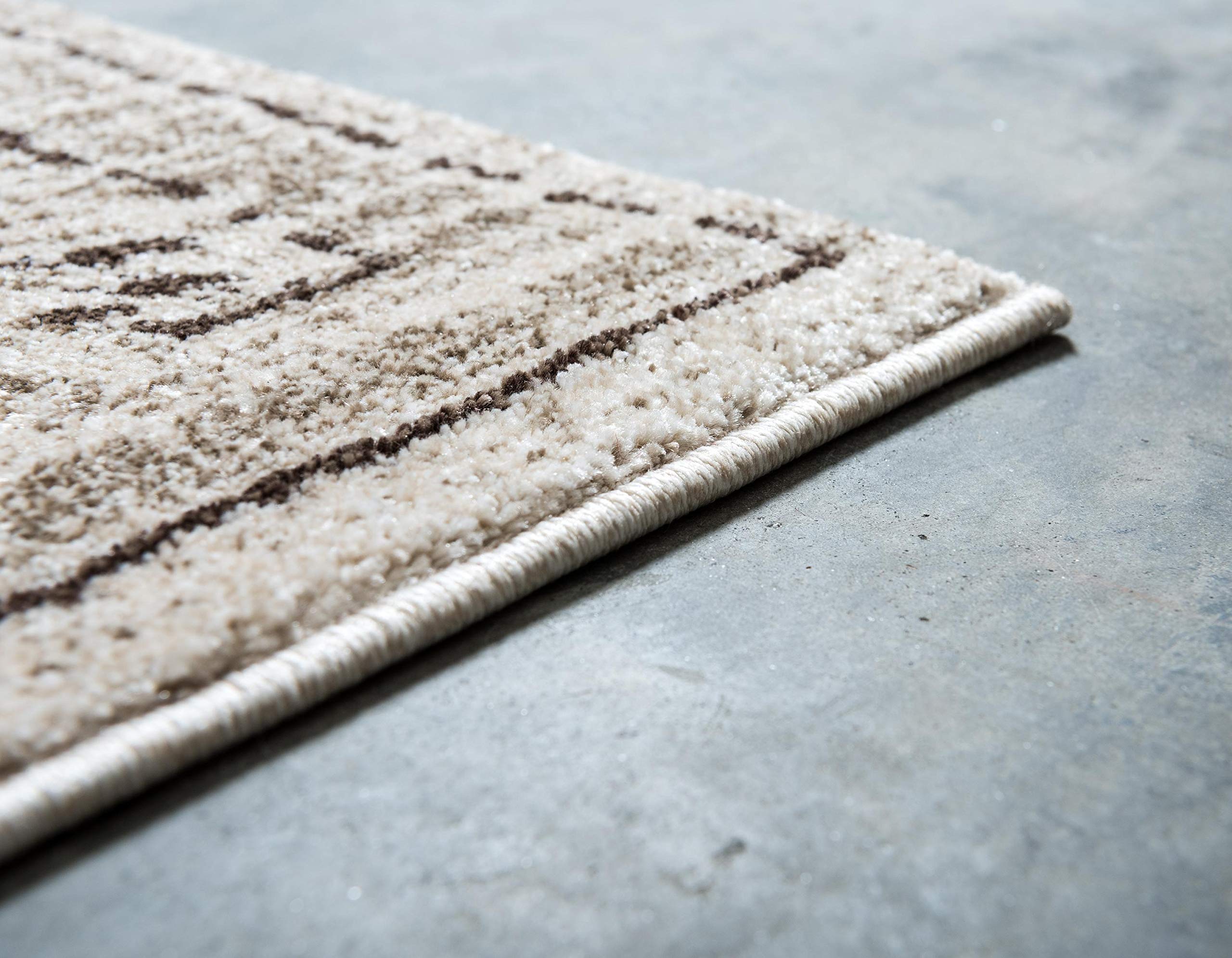 Unique Loom La Jolla Collection Botanical, Contemporary, Traditional, Rustic, Border Area Rug, 3' 3" x 5' 3" Rectangle, Ivory/Beige