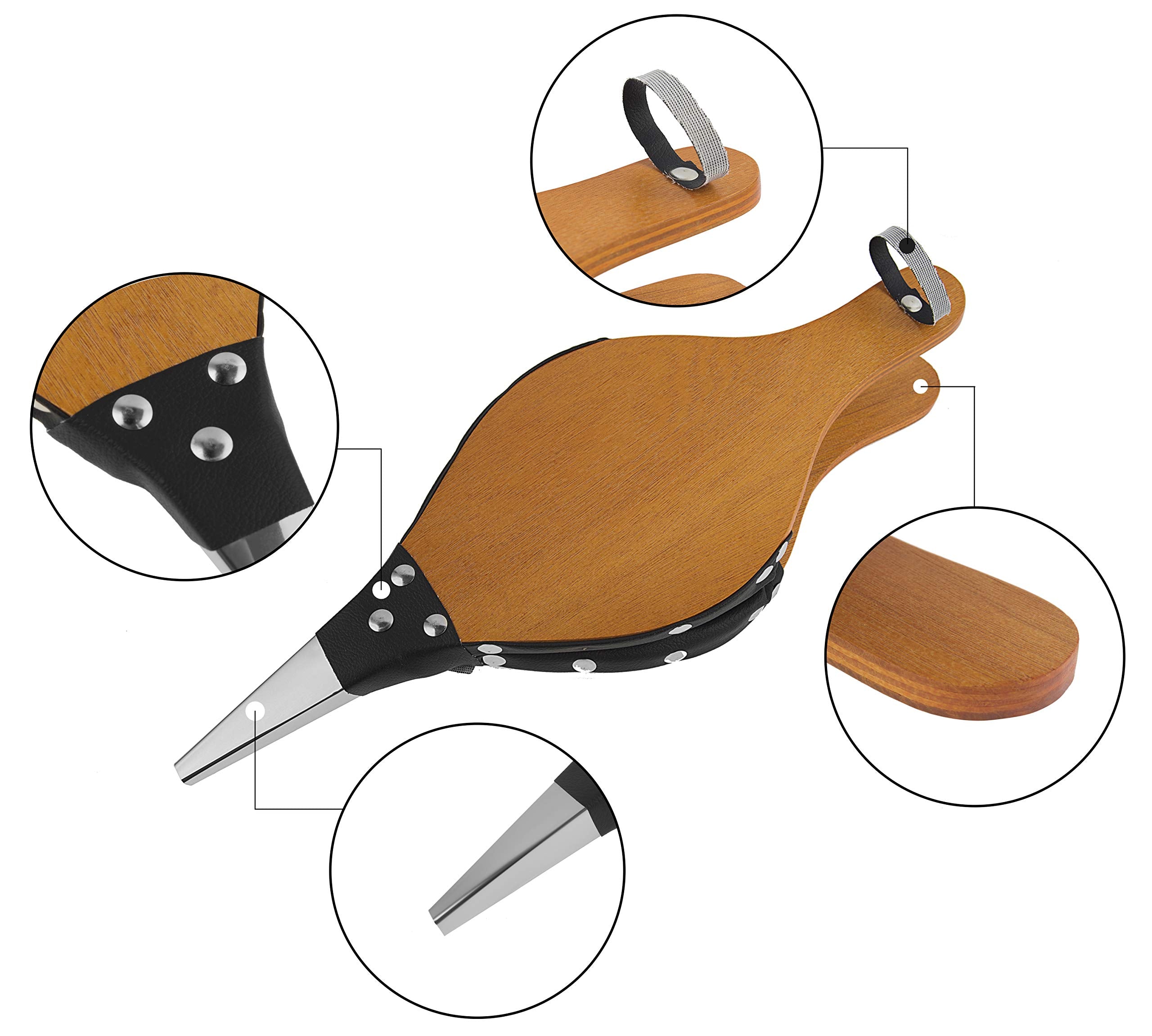 26-Inch Campfire Fireplace Tongs and Wood Fireplace Bellows Leather Fire