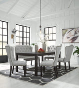 Jeanette Modern Rectangular Distressed Dining Table ONLY, Seats up to 6, Black