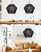 16.5” Large Modern Woven Chandelier Farmhouse Coastal Pendant Light Fixtures Matte