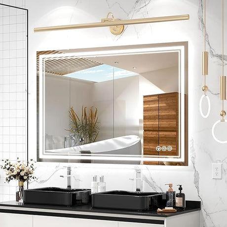 48x36 Inch Led Mirror for Bathroom with Front Light and Backlit,