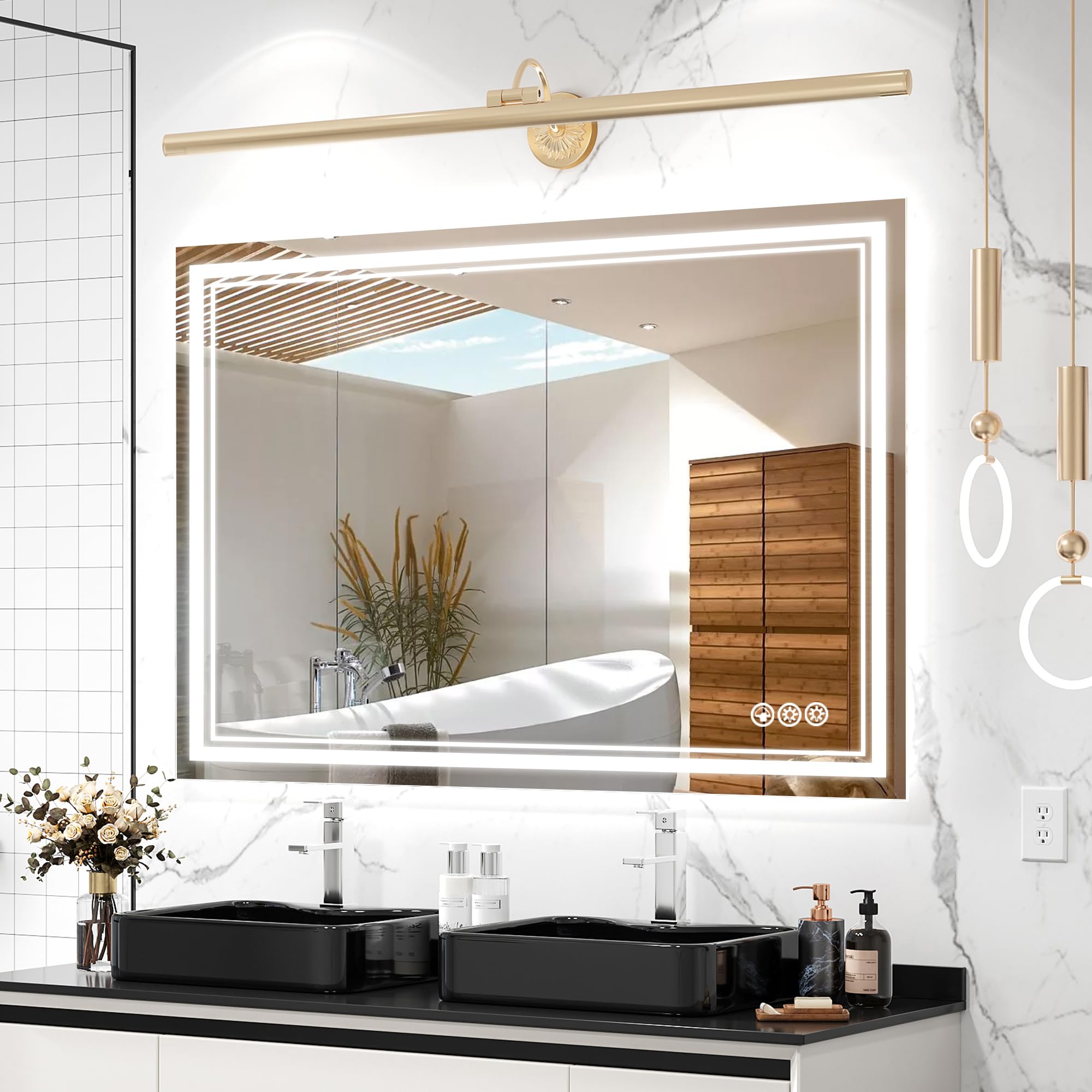Led Mirror for Bathroom with Front Light and Backlit