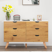 6 Drawer Dresser, Mid-Century Modern Dresser Wide 6 Chest of Drawers