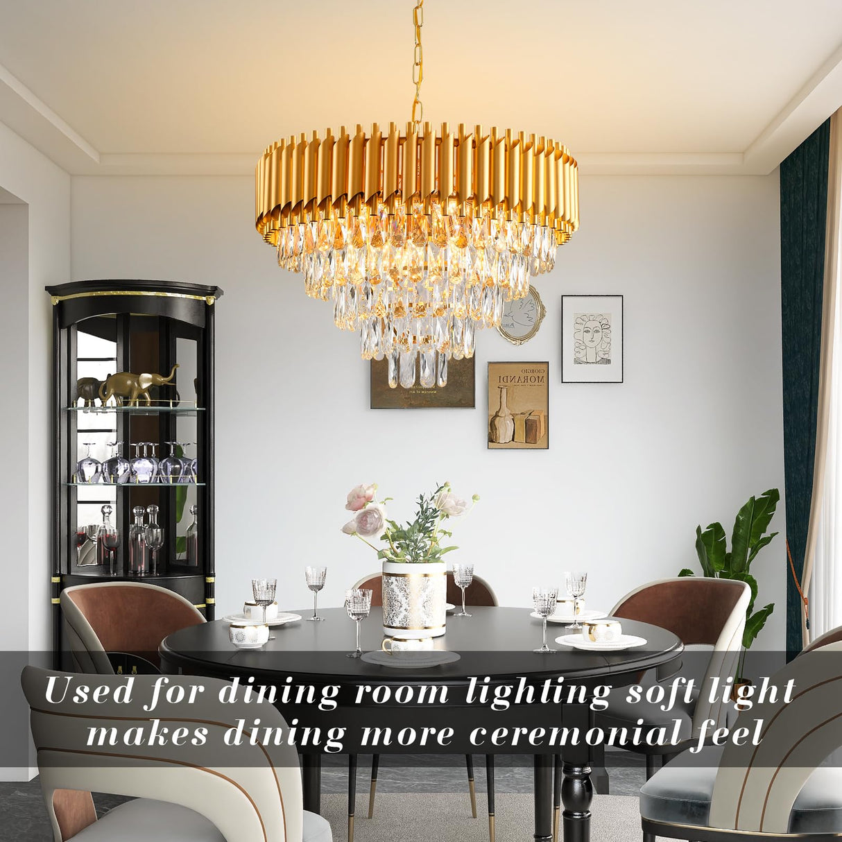 Modern Crystal Chandelier 12 Lights Gold Chandeliers for Dining Room Chandeliers Crystal Living Room