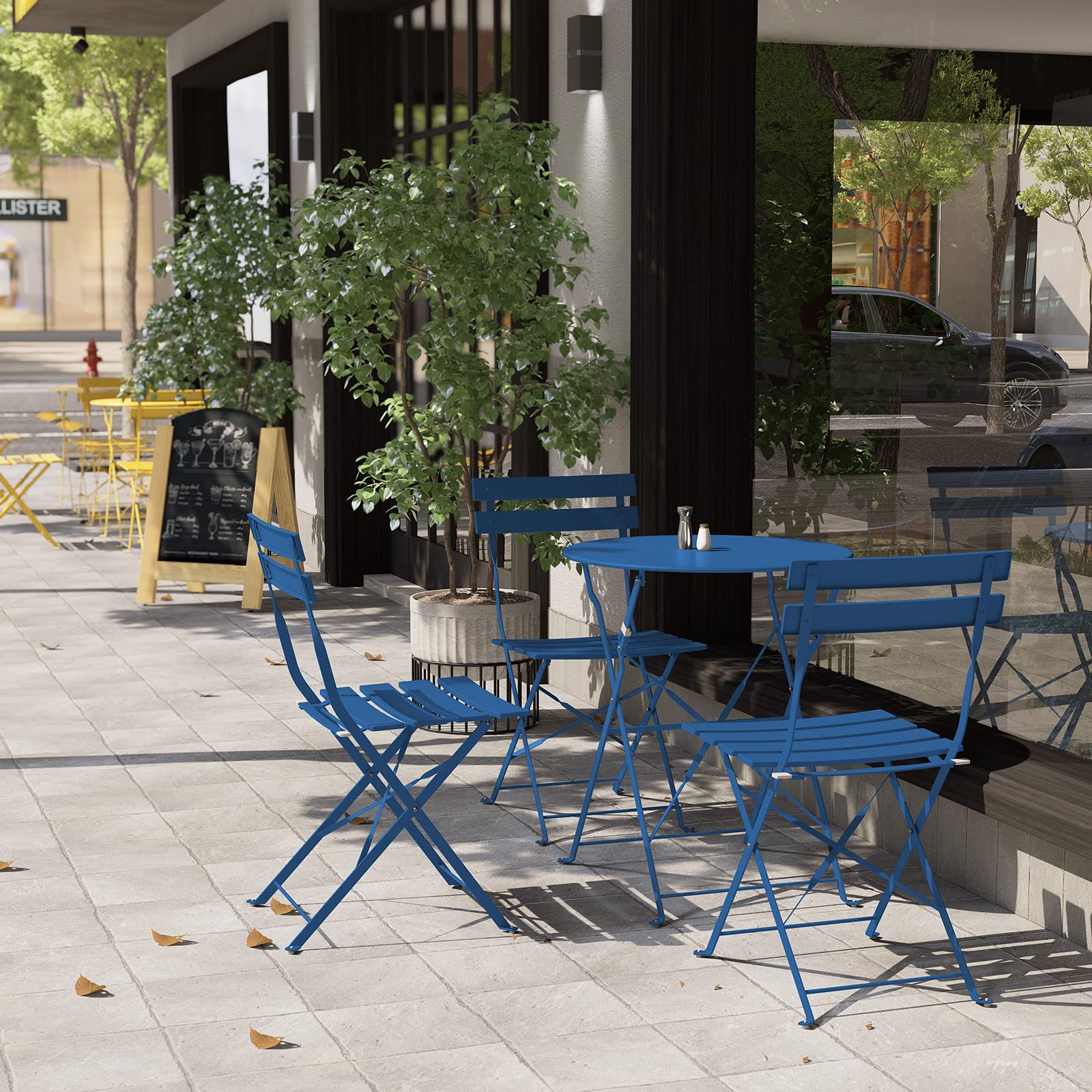 3-Piece Bistro Set Folding Outdoor Furniture Sets Portable Design for Bistro