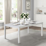 Wood Dining Table for 4 6 People, Rectangle Wooden Kitchen Table with Square Legs