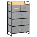 5-Drawer Fabric Dresser Tower, 4-Tier Storage Organizer with Steel Frame for Hallway,