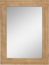 24" x 18" Rectangle Black Wood Frame Wall Mirror with Attached Hanging Brackets