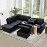 Modern Living Room Furniture Sectional Sofa Set Left Right Chaise Lounge with Storage