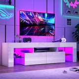 LED TV White Stand for 55/60/65inch TV,Modern Entertainment Center with 2 Storage