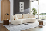 109‘’Curved Sectional Sofa, Boucle Fabric Sectional Sofa Couc