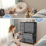 Dresser for Bedroom, Tall Dresser Vertical Storage Tower - Sturdy Steel Frame, Easy