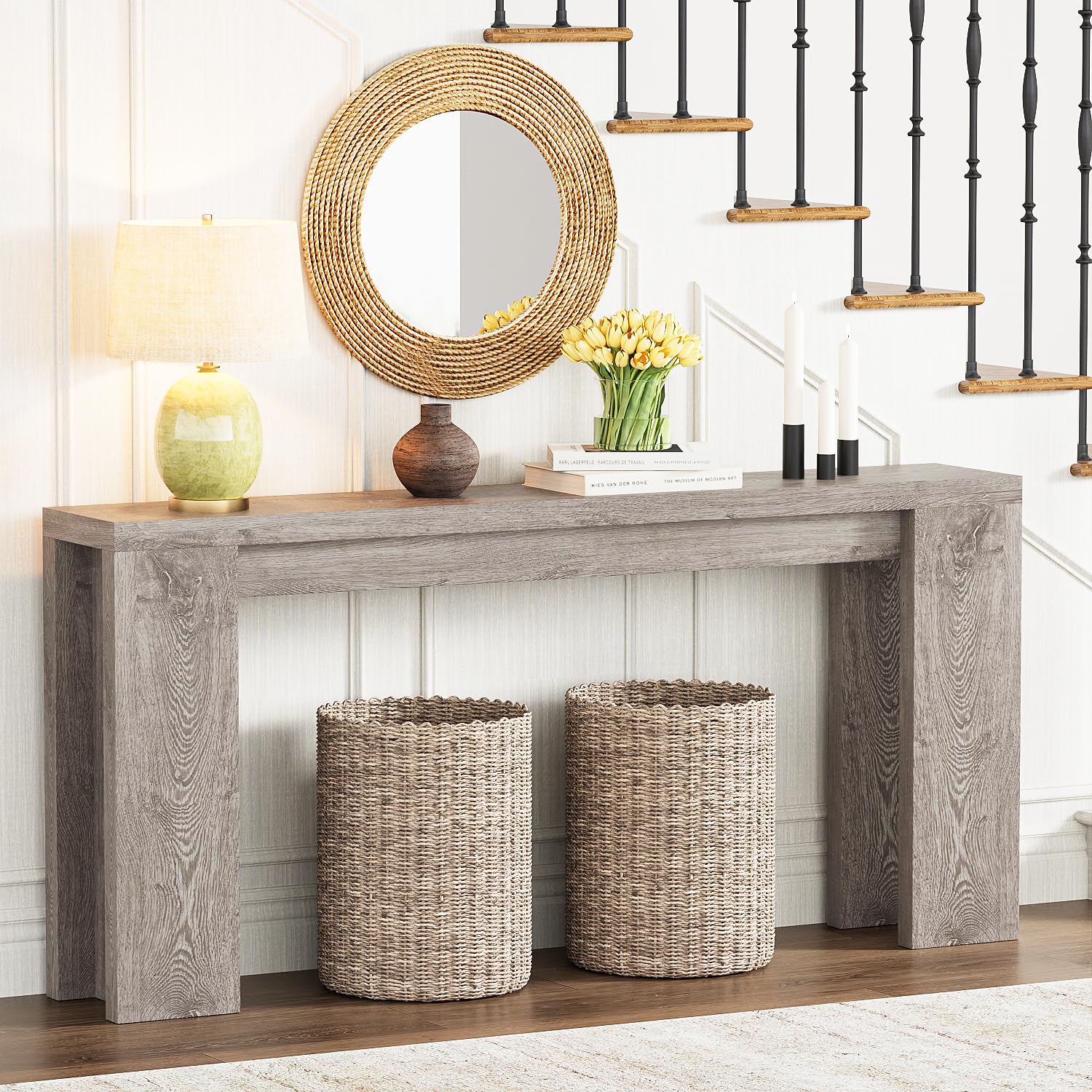70.9" Extra Long Console Table - Farmhouse Entryway Table
