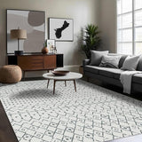 Machine Washable Area Rugs 5x7, Neutral Geometric Rugs for Living Room