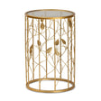 Baxton Studio Anaya Modern and Contemporary Glam Brushed Gold Finished Metal and Glass Leaf Accent End Table - Bircata