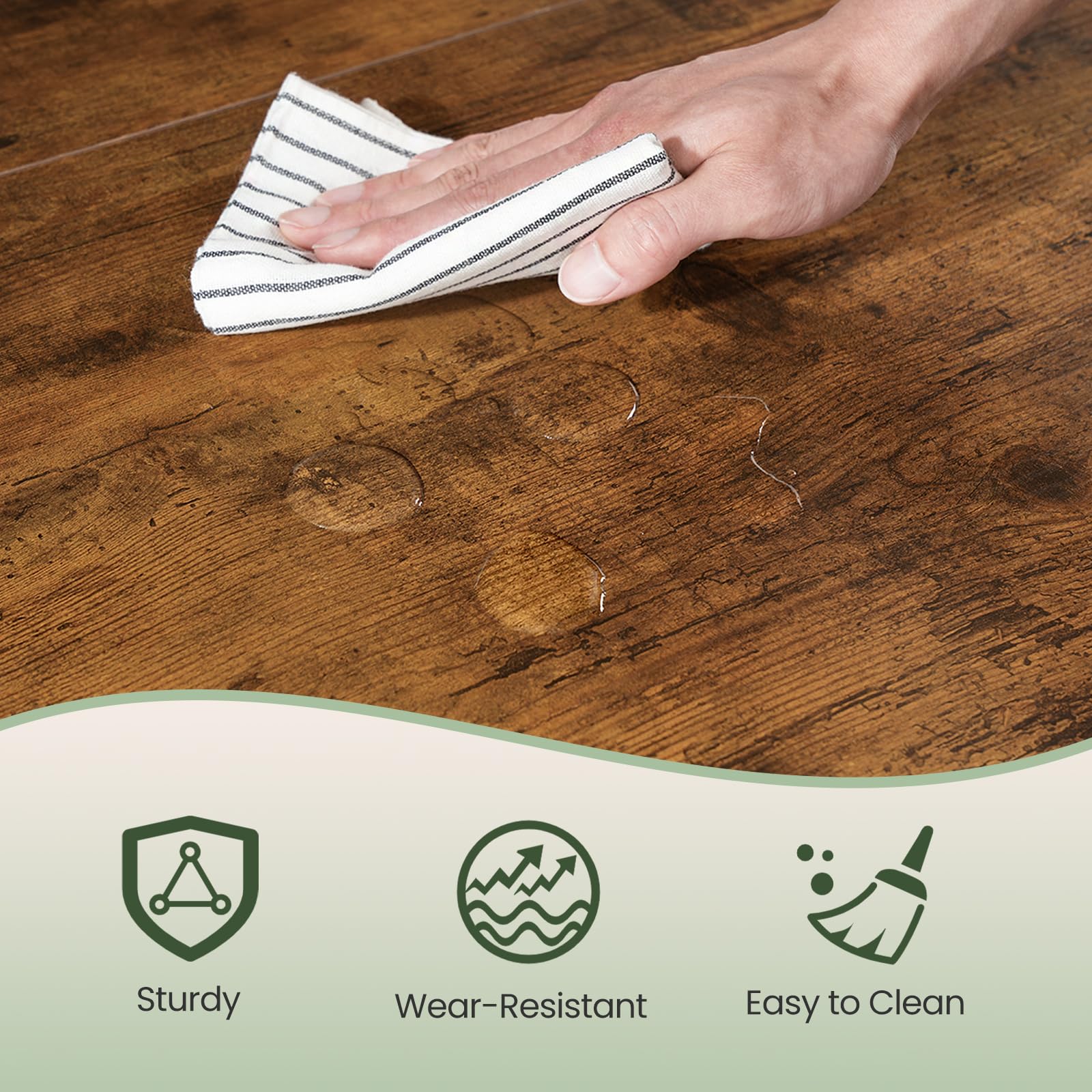 47.2 Inch Round Dining Table for 4-6 - Farmhouse Style with Curved Legs