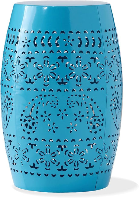 Lilac Outdoor 12" Iron Side Table, Dark Blue