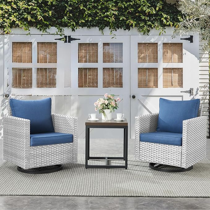 Outdoor Bistro Set 3 Piece Outdoor Wicker Patio Chairs