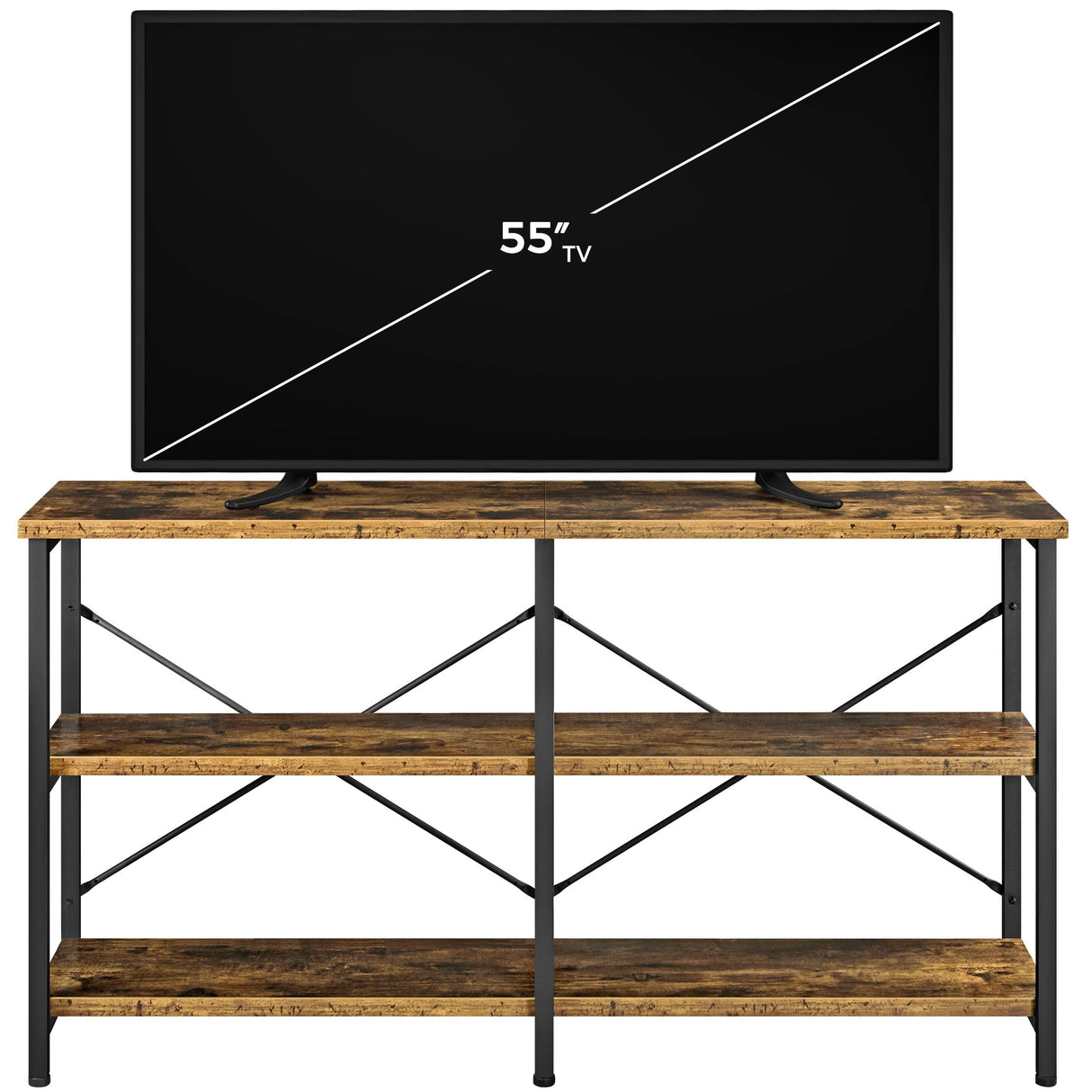 TV Stand for TV up to 65 Inch, 55 Inch Media Console Table with 3-Tier Storage