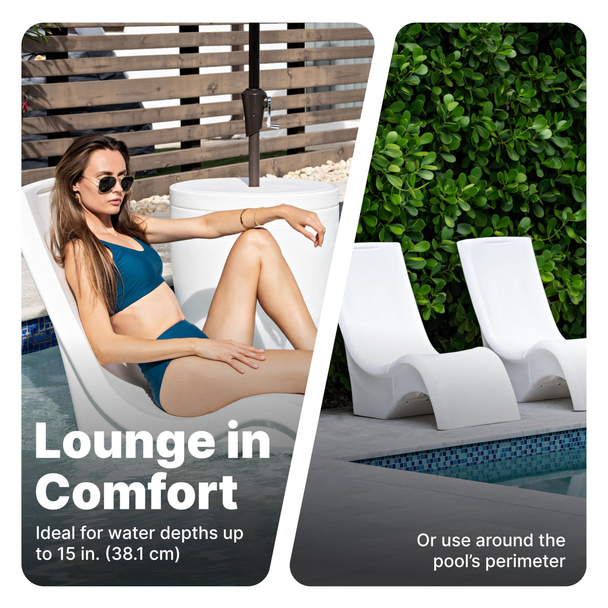 Vero Pool Chair, Fade-Resistant, Waterproof Patio Furniture for Sun Shelf