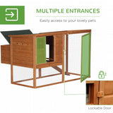 64" Large Wooden Chicken Coop Kit With Outdoor Run And Nesting Box