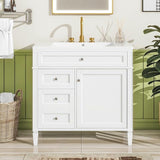 36 Inch Bathroom Vanity with Sink Combo, Solid Wood Frame Bathroom Vanities