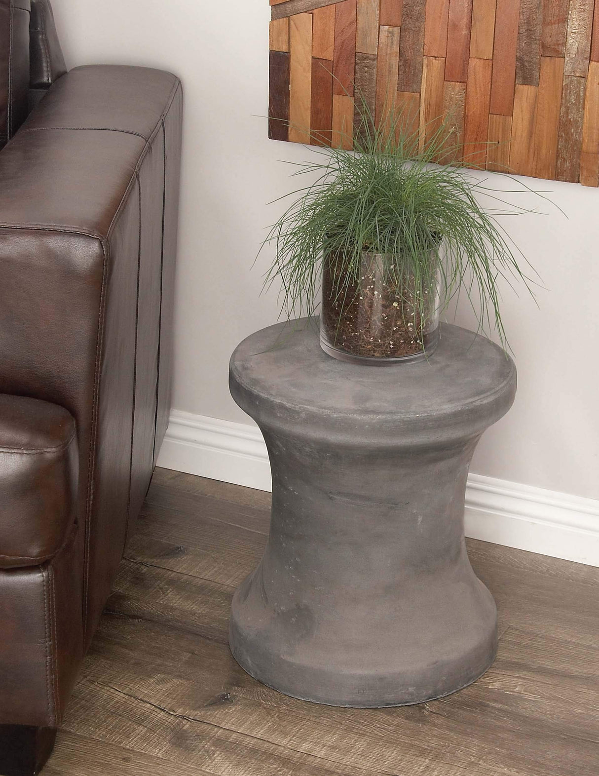 Fiberclay Ceramic Outdoor Accent Table, 14" x 14" x 16", Black