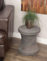 Fiberclay Ceramic Outdoor Accent Table, 14" x 14" x 16", Black