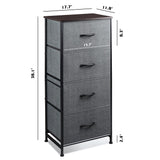 Dresser with 4 Drawers, Storage Tower, Organizer Unit, Fabric Dresser for Bedroom