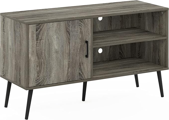 Claude Mid Century Style Stand With Wood Legs For TV Up To 55 Inches