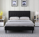 Athena II Premiere Classics Upholstered Linen Cloth Platform Bed II Button Tufted II 43.5"